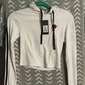 Cropped flower hoodie